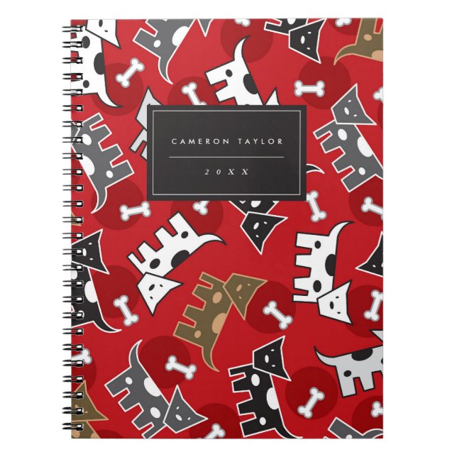 Cuaderno Personalizado Cute Vio Doggies Y Bones Pet Lover (Frente)
