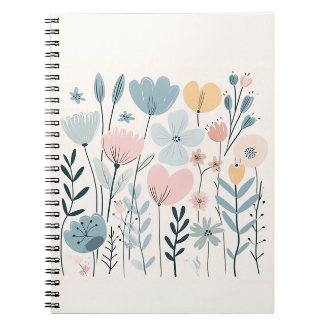 Cuaderno Personalizado Cuto Flores Acuarela Flora Floral Di (Frente)