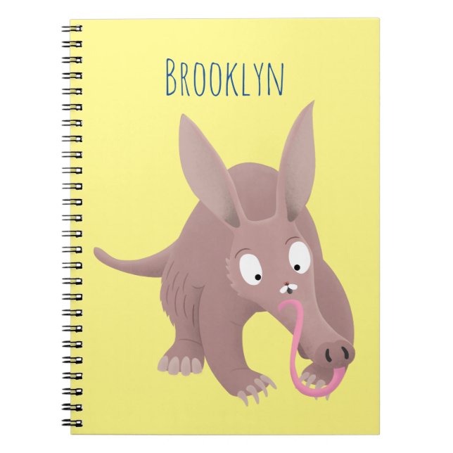Cuaderno Personalizado de aardvark gracioso (Frente)