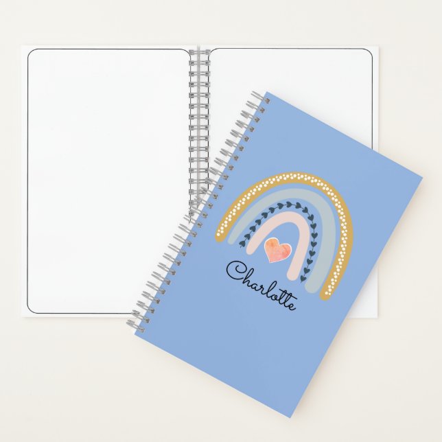 Cuaderno Personalizado de Acuarela Boho Arcoíris p (Interior)