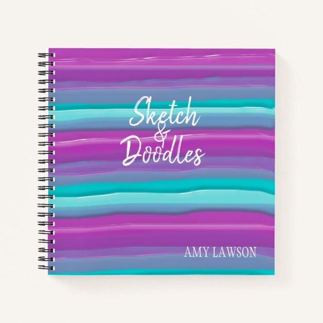 Cuaderno Personalizado de acuarela de bandas caprichosas (Anverso)