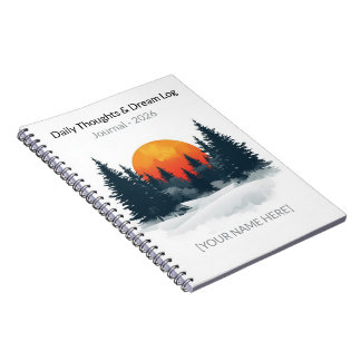 Cuaderno Personalizado de Acuarela de Bosque Inver