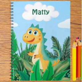 Cuaderno Personalizado de Acuarela de Dinosaurio p