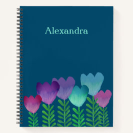 Cuaderno Personalizado de acuarela floral de bonito
