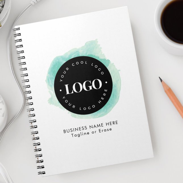 Cuaderno Personalizado de acuarela verde Empresa logotipo T (Subido por el creador)
