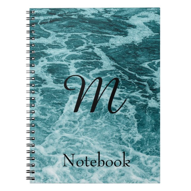 Cuaderno personalizado de agua arremolinada abstra (Frente)