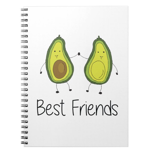 Cuaderno Personalizado de aguacate verde Amistad imagen art (Frente)