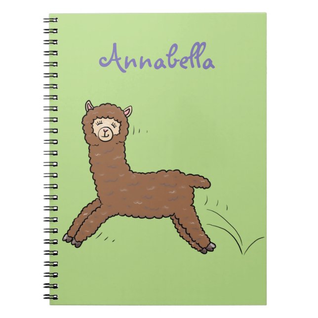 Cuaderno Personalizado de alpaca marrón feliz (Frente)