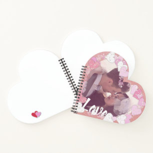 Cuaderno Personalizado de amor romántico de corazón rosado