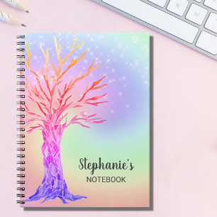 Cuaderno personalizado de árbol de arcoiris
