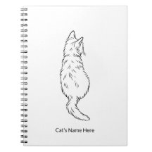 Cuaderno Personalizado de Arte de Línea de Gato Mi