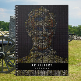 Cuaderno Personalizado de arte digital Lincoln de vuelta a