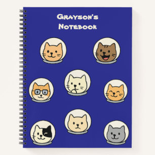 Cuaderno Personalizado de Astronauta con Gato Ador