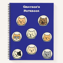 Cuaderno Personalizado de Astronauta Gato Lindo pa