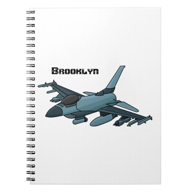 Cuaderno Personalizado de avión de combate militar (Frente)
