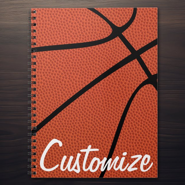 Cuaderno Personalizado de baloncesto nombre de equipo o jug (Basketball notebook with custom team name or text)