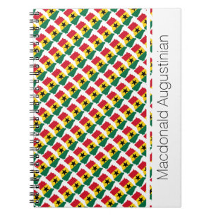 Cuaderno PERSONALIZADO de bandera de GHANA Añadir su nombre