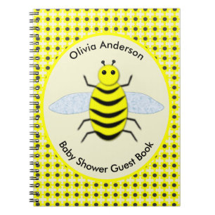 Cuaderno Personalizado de bebe amarilla suave Baby Shower