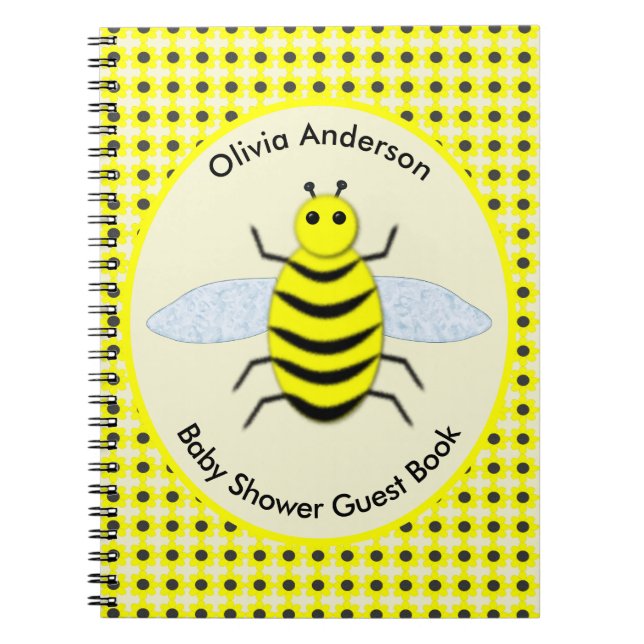 Cuaderno Personalizado de bebe amarilla suave Baby Shower (Frente)