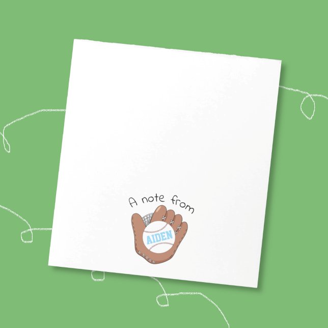 Cuaderno personalizado de béisbol y guante para ni (Cute baseball personalized notepad for kids . )