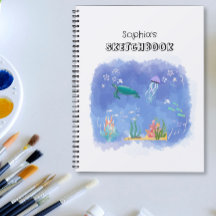 Cuaderno Personalizado de Bocetos de Vida Marina e