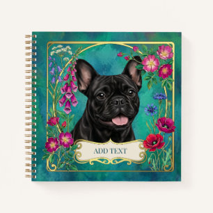 Cuaderno personalizado de Bulldog Francés negro