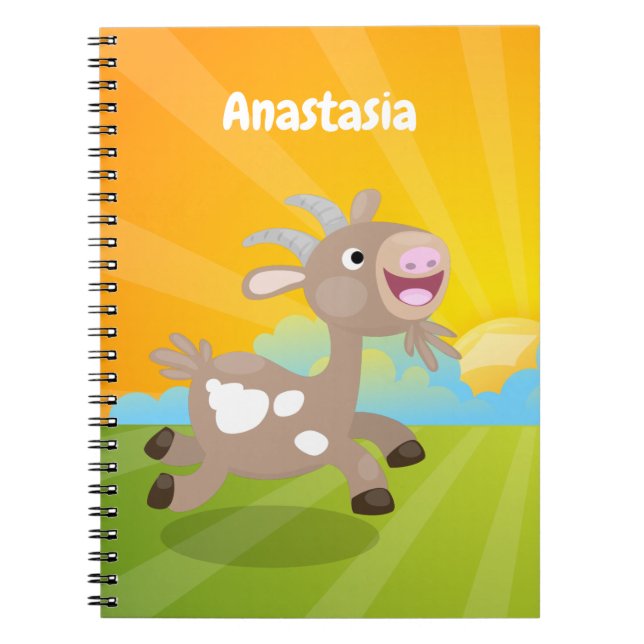 Cuaderno Personalizado de cabra alegre (Frente)