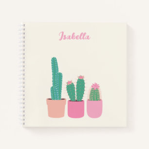 Cuaderno personalizado de cactus planta de interio