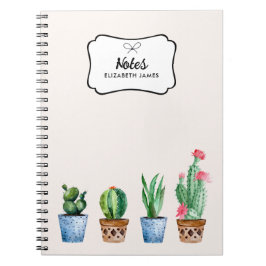 Cuaderno Personalizado de Cactus y Suculentos con Cuatricro