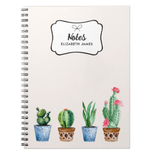 Cuaderno Personalizado de Cactus y Suculentos con Cuatricro