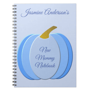 Cuaderno Personalizado de calabaza de bebé azul lindo mamá