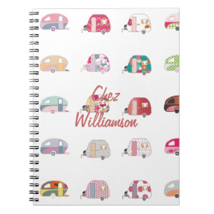 Cuaderno personalizado de caravanas retro