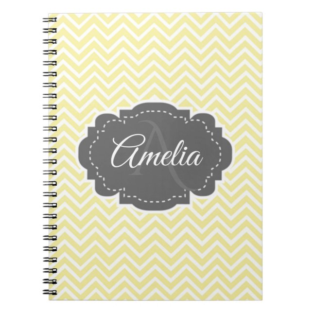 Cuaderno personalizado de cheurón amarillo (Frente)