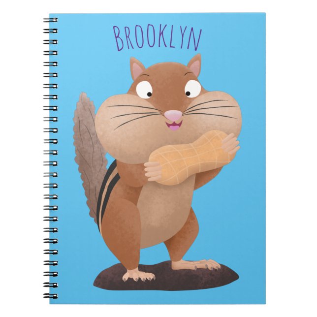 Cuaderno Personalizado de chipmunk de grandes mejillas grac (Frente)