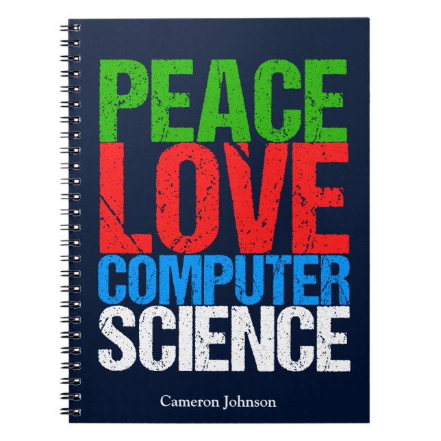 Cuaderno Personalizado de ciencias de la informática Peace  (Frente)