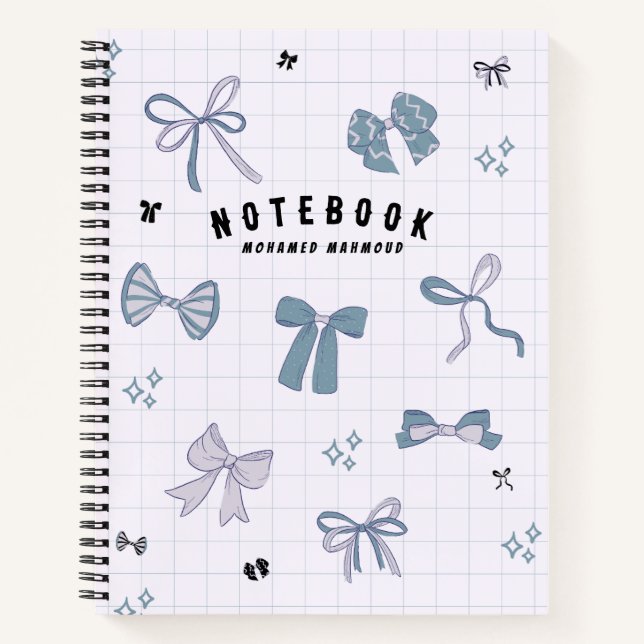 Cuaderno Personalizado de Cinta Minimalista Azul (Anverso)