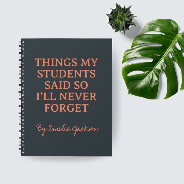 Cuaderno Personalizado de Citas Divertidas para Pr (Funny Teacher Quote Notebook — Personalized Teacher Appreciation Gift, Teacher Thank You Gift,)