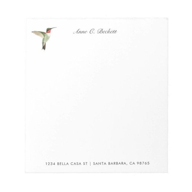 Cuaderno personalizado de Colibrí Garganta Rubí (Frente)