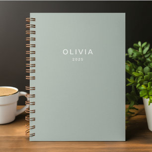 Cuaderno Personalizado de color de ceniza verde personaliza