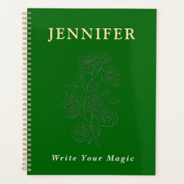 Cuaderno personalizado de color verde esmeralda –