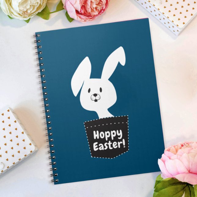 Cuaderno Personalizado de conejito blanco azul de la marina (Subido por el creador)