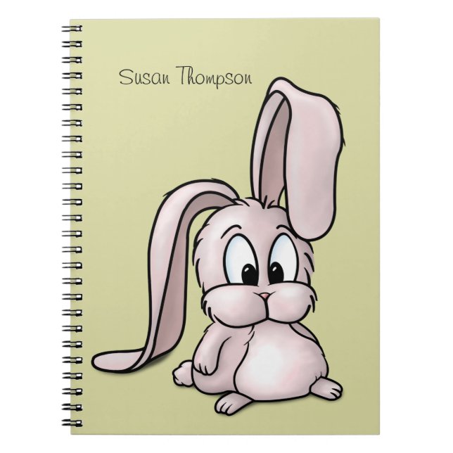 Cuaderno Personalizado de conejo rosado (Frente)