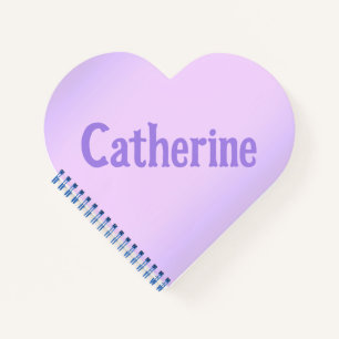 Cuaderno personalizado de corazón de lavanda rosa