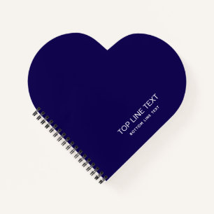 Cuaderno personalizado de corazón forma azul marin