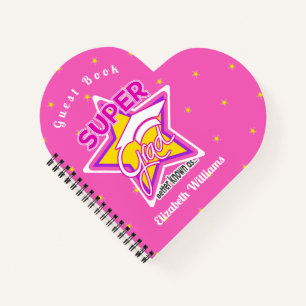 Cuaderno Personalizado de Corazón Rosa de Graduación de Lib