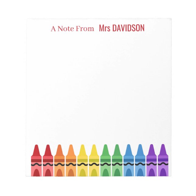 Cuaderno Personalizado de Crayones de Arcoíris par (Frente)