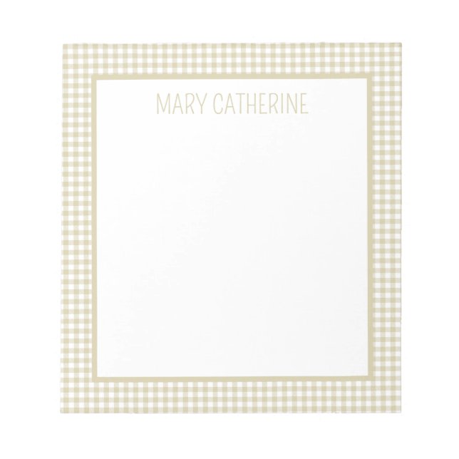 Cuaderno Personalizado de Cuadros de Beige y Blanc (Frente)