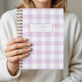 Cuaderno Personalizado de Cuadros Rosa Gingham