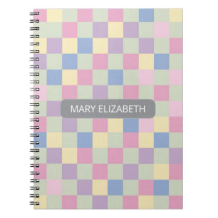 Cuaderno Personalizado de Cuadros Suaves Pastel
