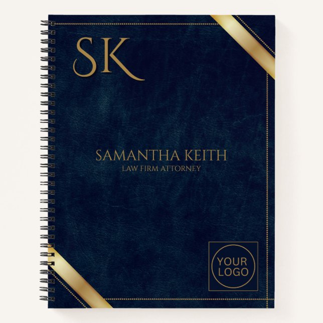 Cuaderno Personalizado de cuero de marina de lujo 2025 con  (Anverso)